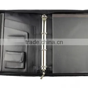 2016 Zipper 4ring Leather Conference Binder With Notepad thumbnail-2