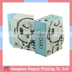 Cheap Custom Made Corrugated Paper Baby Shoe Box With Handle thumbnail-2
