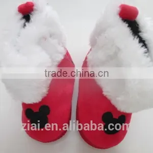 Red Faux Suede Baby Shoes White Fur Lovely Baby Boots thumbnail-2