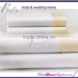 300TC White Sateen Hotel Flat Sheets, White Sateen Flat Sheets for 5-star Luxurious Hotels thumbnail-1
