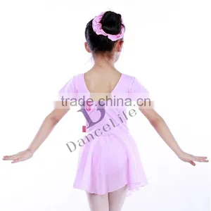 C2157 Short Sleeve Ballet Dance Costumes Chiffon Girls Ballet Dress thumbnail-4