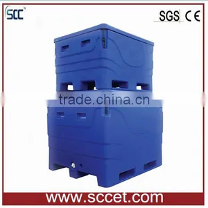 600Liter Blue Rotational Molded Fish Container, PE Plastic Fish Cooler Container thumbnail-5