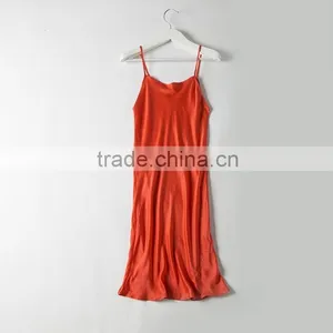 Pure 100%mulberry Silk Skirt With Shoulder-straps, Ladies Silk Dress thumbnail-2