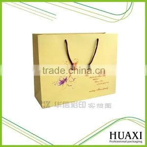 Custom Logo Yellow Matt Laminated Paper Shopping Packaging Bags thumbnail-1
