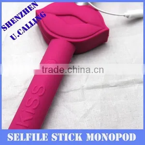 New Arrical Flexible Extendable Selfie Stick Kiss Style Monopod With Cable No Need Bluetooth thumbnail-5