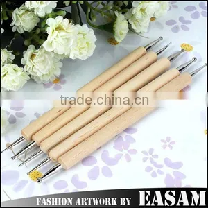 Wooden Nail Dotting Tools and Brush thumbnail-1