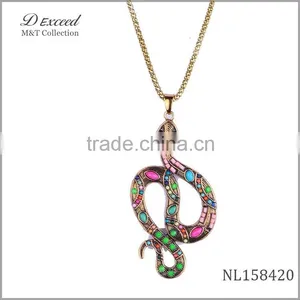 Flexible Snake Necklace,alloy Snake Pendant Necklace thumbnail-2