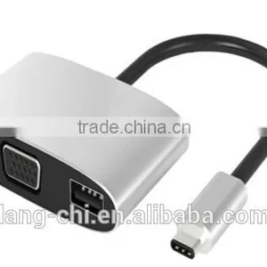 Type C to USB C/F+VGAA/F+USB3.0 Hub thumbnail-1