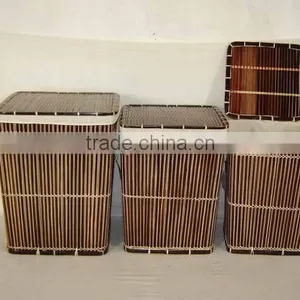 New Style Bamboo Wicker Laundry Basket With Fabric 2016 thumbnail-2