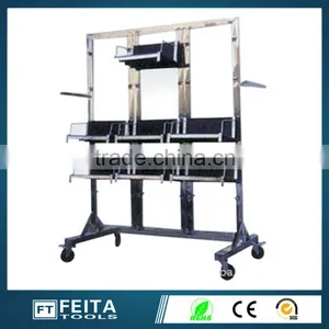 Pcb Storage Cart /stainless Steel ESD Hand Trolley With 4 Wheels thumbnail-3