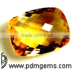 Citrine Semi Precious Gemstone Cushion Checker Briolette For Diamond Jewellery From Wholesaler thumbnail-1