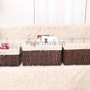Multifunction Natureal Weaving Storage Basket With Linning Customize thumbnail-2