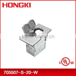 Floor Box With Brass Duplex Flip Lid Cover UL/CUL LISTED thumbnail-4