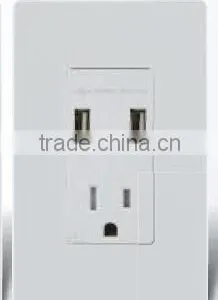 IN WALL USB Charger 4.0A 5VDC With 15A Tamper Resistant OUTLETW/ WALLPLATE thumbnail-1