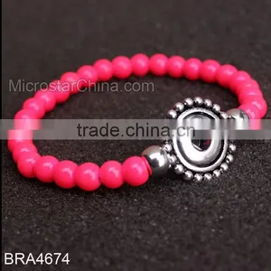 2015 New Product Snap Button Jewelry Glass Bead Bracelet Patterns thumbnail-1