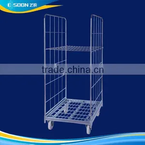 2-Tier Stainless Steel Hand Push Roll Trolley thumbnail-2