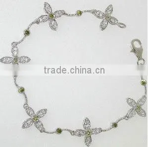 Sterling Silver Bracelet With CZ Stones thumbnail-1