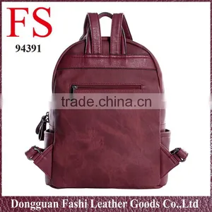 Vintage Leather Backpack Women Fashionable Casual Style PU Backpack Korean Style thumbnail-4