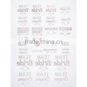 Custom Hot Sale Wedding Tattoo Team Bride Gold Silver Tattoo Stickers Quality Choice thumbnail-4