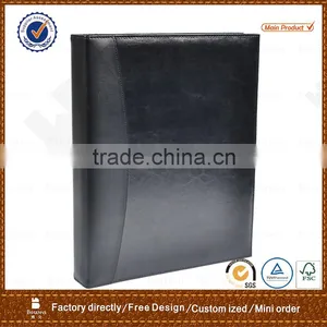 Office Product Black PU A4 Leather Ring Binder Folder thumbnail-1