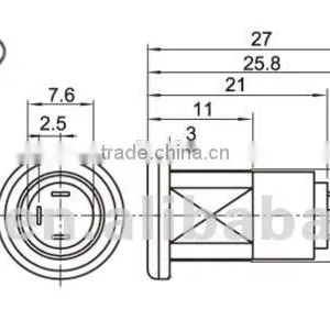 Metal 12mm Key Lock Switch On/off,12mm Metal Security Key Switch Key Operated Switch thumbnail-2