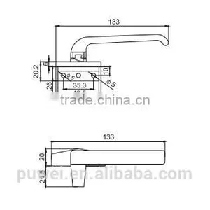 Aluminum Doors and Window Handle Single Point Handles Aluminium Casement Window Handle thumbnail-2