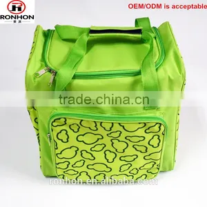 Green Color Canvas Camping Food Lunch Bag Can Cooler Bag thumbnail-1