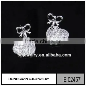 Seoul Stone Jewelry Cubic Zirconia Earrings Gold and Rhodium Plated Cheap Earring thumbnail-5