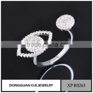 Top Quality Ladies Brass Plated Sliver Finger Ring/fashion White CZ Gemstone Ring thumbnail-4