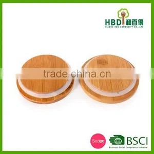 High Quality Bamboo Lid for Candle Jar With Silicone Ring Wholesale thumbnail-2