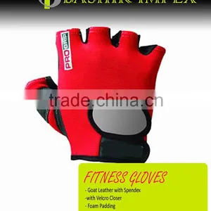 RED BODYBUILDING FITNESS GLOVES, WORKOUT GLOVES, LEATHER GLOVES thumbnail-1
