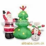 Inflatable Tree With Santa and Snowman thumbnail-1