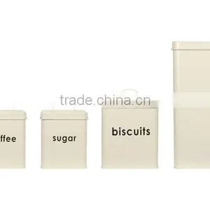Set of 5 Square Metal Storage Canisters thumbnail-1
