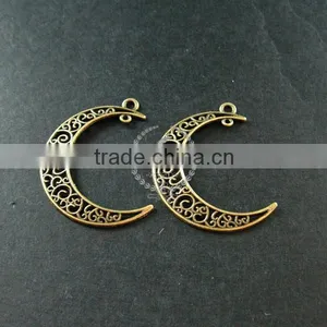 36x32mm Vintage Style Antiqued Bronze Moon Connector DIY Pendant Charm Supplies Findings 1810417 thumbnail-2