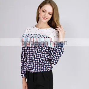 PRETTY STEPS Stylish New Arrival Korean Fashion Long Sleeves Woven Printed Blouse thumbnail-1