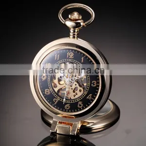 Elegant Hollow Hand Winding Mechanical Analog Men Pocket Watch thumbnail-5