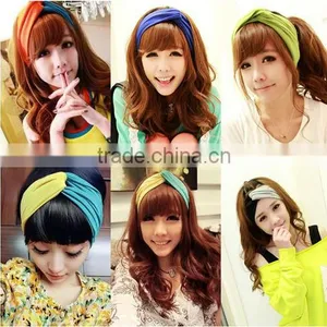 New Design Bohemia Multit Color Polyester Cotton Crossing Woman Summer Headband thumbnail-1