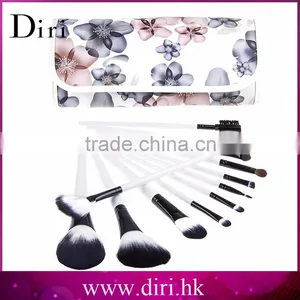 12 Pcs High Quality Makeup Cosmetics Brushes Set Kits With Flower Pattern Case thumbnail-2