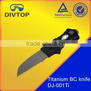 100% Titanium Point Blade ABS Handle Black bc Scuba Knives thumbnail-1