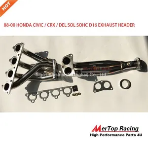 Mertop Race 88-00 HOND* CIVI*/CRX/DEL SOL D15/D16 VTEC STAINLESS EXHAUST HEADER+GASKET+BOLTS thumbnail-1