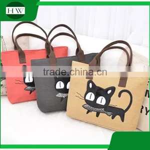 Promotional Fashion Eco Custom Printed Cotton Canvas Women Handbags Tote Bag thumbnail-1