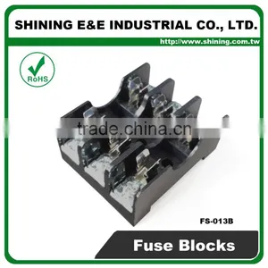 FS-013B 600V 10 Amp 3 Way Midget Type Din Rail Glass Fuse Block thumbnail-2