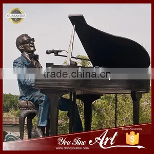Outdoor Decor Bronze Ray Charles Music Statue thumbnail-2