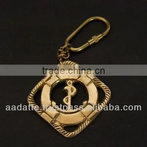 Nautical Brass Safegaurd With Anchor Key Chain Nautical Keychain thumbnail-1