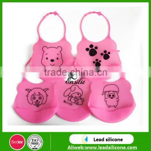 Waterproof Cartoon Silicone Baby Bibs, Lovely Silicone Baby Bibs For Kids thumbnail-1