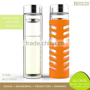 Funky Handmade Ti-Borosilicate Glass Heat-Resistant Tea Filter Bottle thumbnail-6