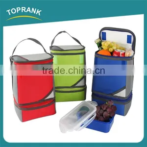 Custom Color Small Two Layer Thermal Lunch Box Bag, Tote Kids Insulated Lunch Bag thumbnail-1
