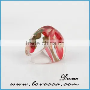 Rose Flower Resin Ring Newest Deisgn Clear Resin Real Flower Ring Jewelry thumbnail-6