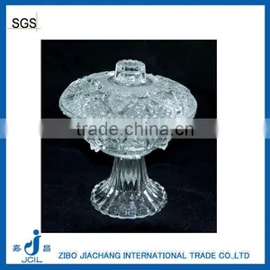 Diamond Glass Salad Bowl With Glass Lid and Glass Stand thumbnail-1