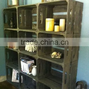 Living Room Antique The Study Wooden Storage Stand Crate thumbnail-5